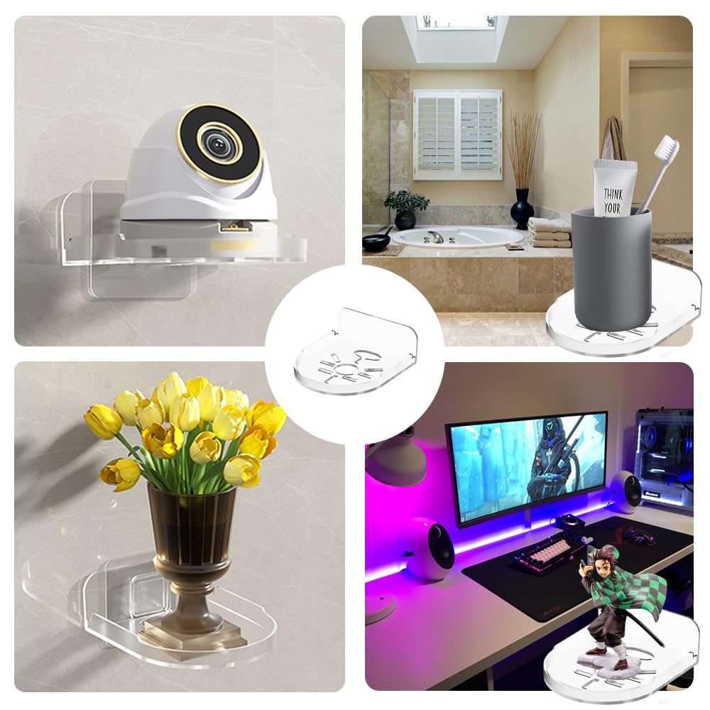 3 Pack Small Shelf, Security Camera Wall Mount Holder, Baby Monitor Mount,360Rotation Security Bracket,Camera Not Included