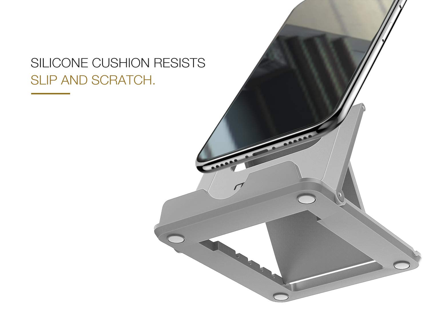 MoKo Phone/Tablet Stand, Foldable Tablet Holder Compatible with iPhone 16/Pro/Pro Max/Plus, iPhone 15/Pro/Pro Max/Plus, iPhone 14/Pro/Pro Max/Plus, iPhone 13/Pro/Pro Max/Plus, Gray