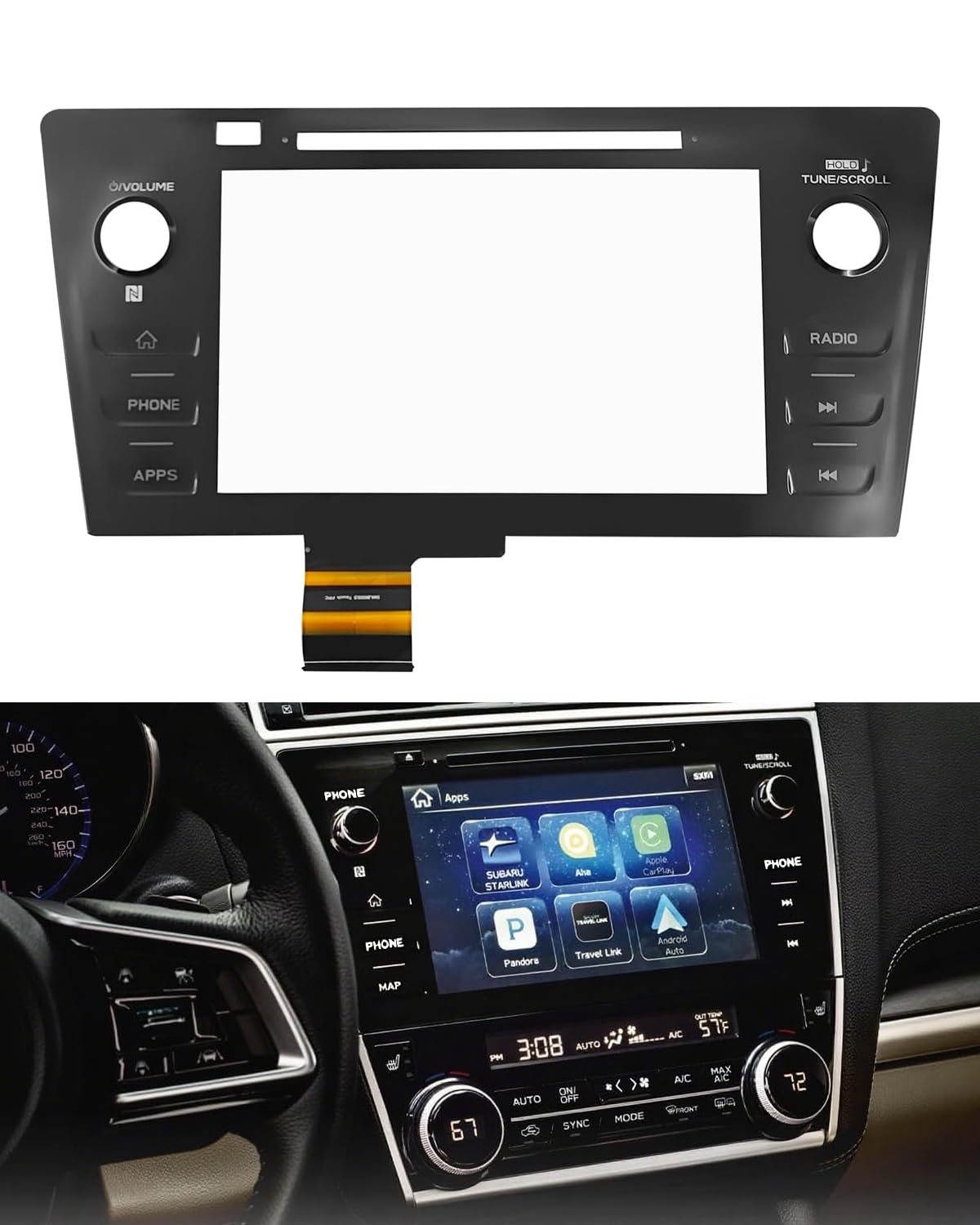 TepHnf Touch Screen Digitizer Radio Replacement for 2018 2019 Subaru Legacy & Outback 86471-AL65A 86471-AL68A 86471-AL65B 86471-