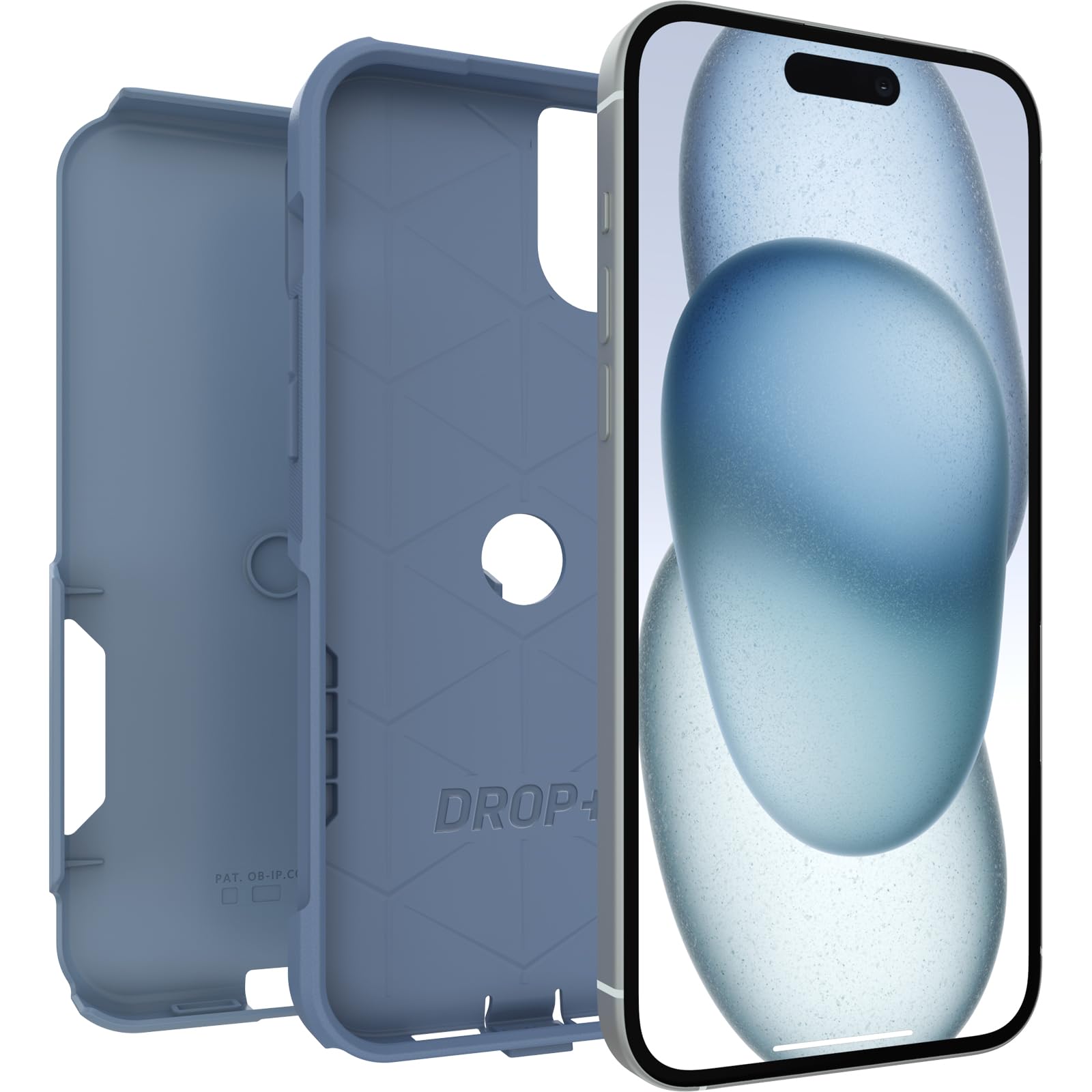 OtterBox Commuter Series Case for iPhone 15 Plus & 14 Plus, Crisp Denim Blue, Slim & Tough, Pocket-Friendly with Port Protection