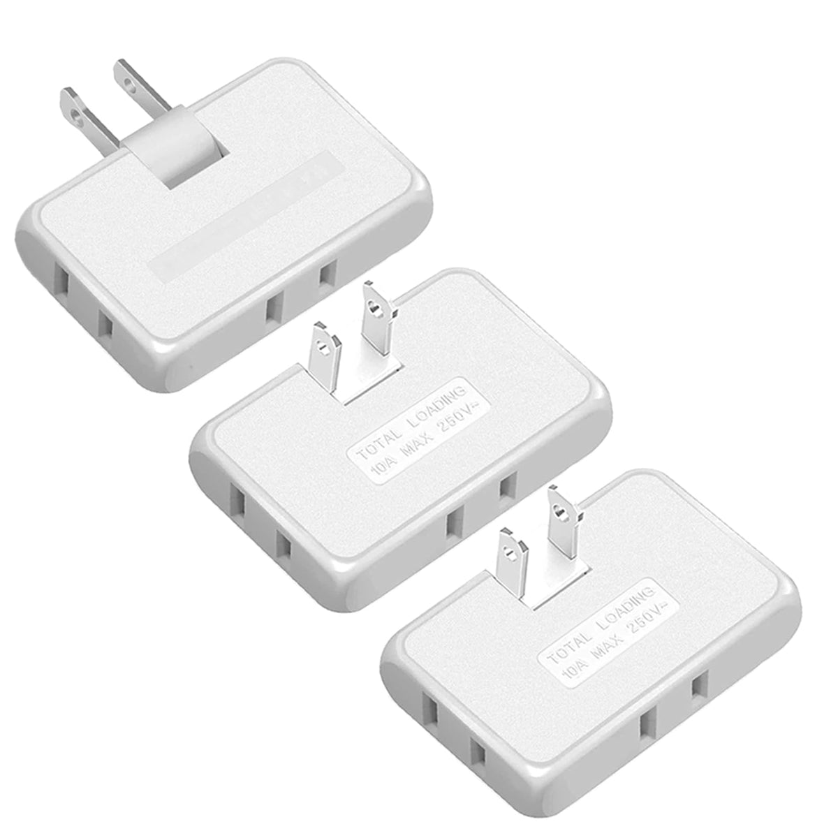 3 Pack Ac Flat Wall Outlet Extender,3 Way 2 Prong180 Degree Portable Swivel Wall Tap Plug,Ultra Thin Folding Electrical Outlet S