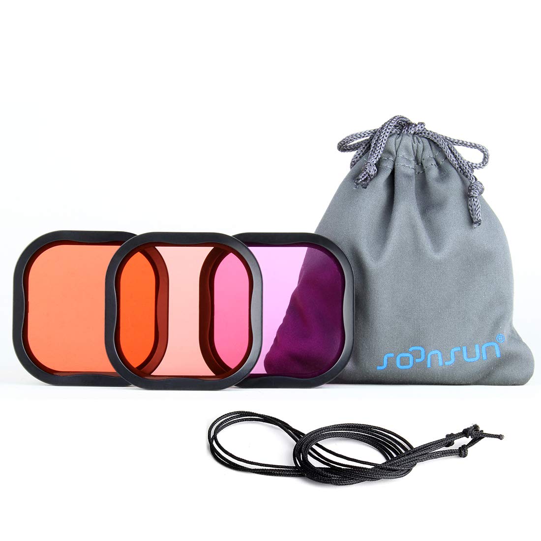 Soonsun 3 Pack Dive Filter For Gopro Hero 8 9 10 11 12 Black Official Waterproof Housing Case   Red, Light Red, Magenta Filters