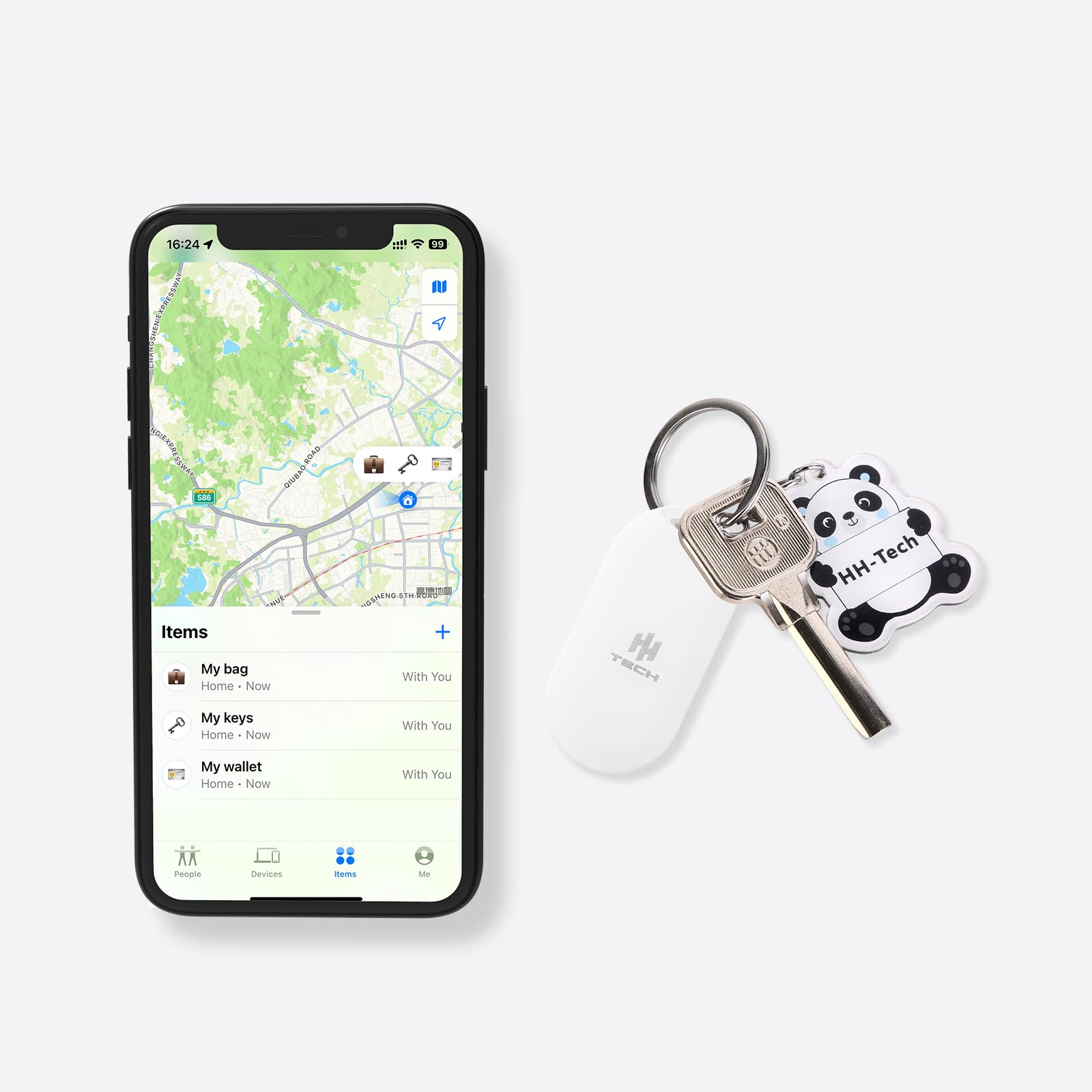 HH-Tech Smart Tag Key Finder for Apple Find My App ABS White HHTAG03