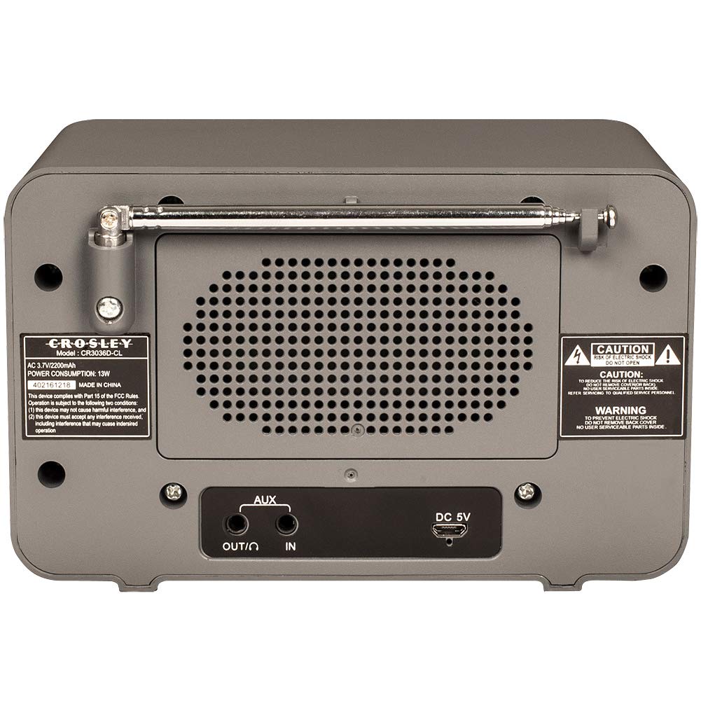 Crosley Cr3036D-Cl Tribute Vintage Am/Fm Bluetooth Radio, Charcoal