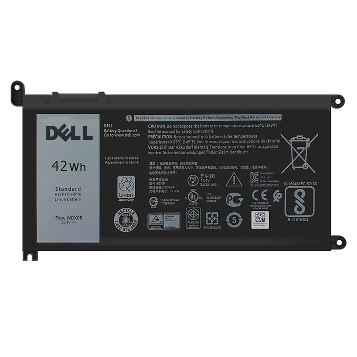 Dell Wdx0R Notebook Battery For Dell Inspiron 15 7579 7573 7560 7569 7570 5565 5567 5568 5570 5578 5579 7586 13 7368 7378 5368 5