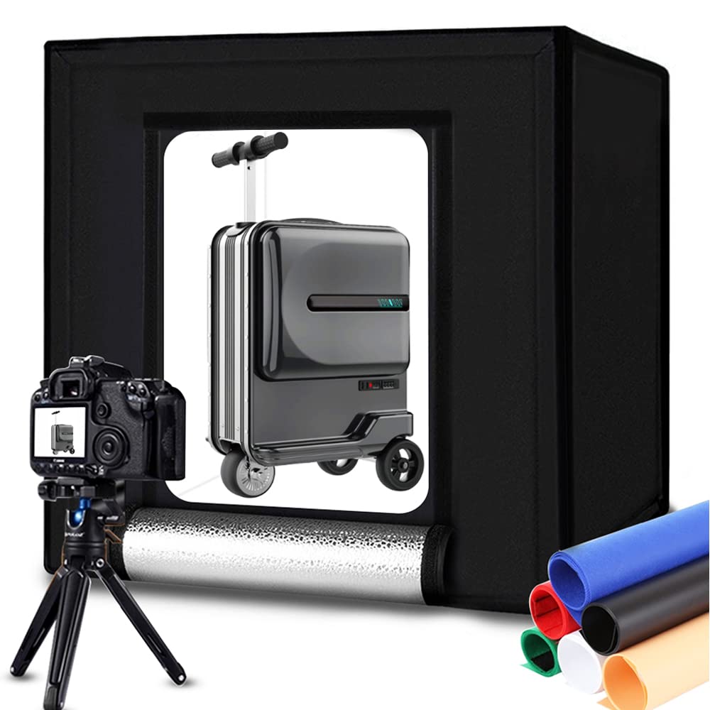 Duclus Portable Photo Studio Box 24'' X 24'', Adjustable Light Box With 120Pcs Smd Led Beads, Photo Shooting Tent With White Lig