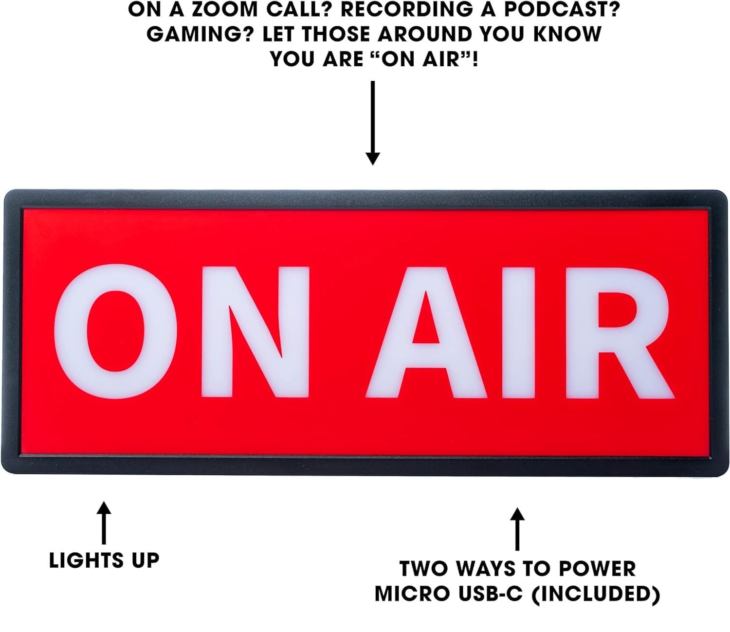 On Air Sign Led Retro Light, Recording Studio Light (Youtube, Podcast, Twitch, Zoom Calls, Office, Wfh, Streaming, Broadcast), U