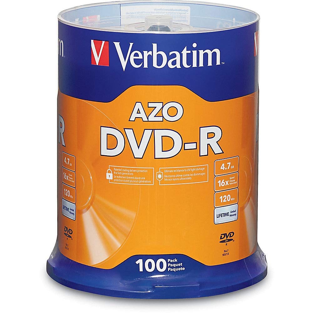 Verbatim DVD-R Recordable Disc DISC,DVD-R,4.7GB,100PK,SR (Pack of 2)