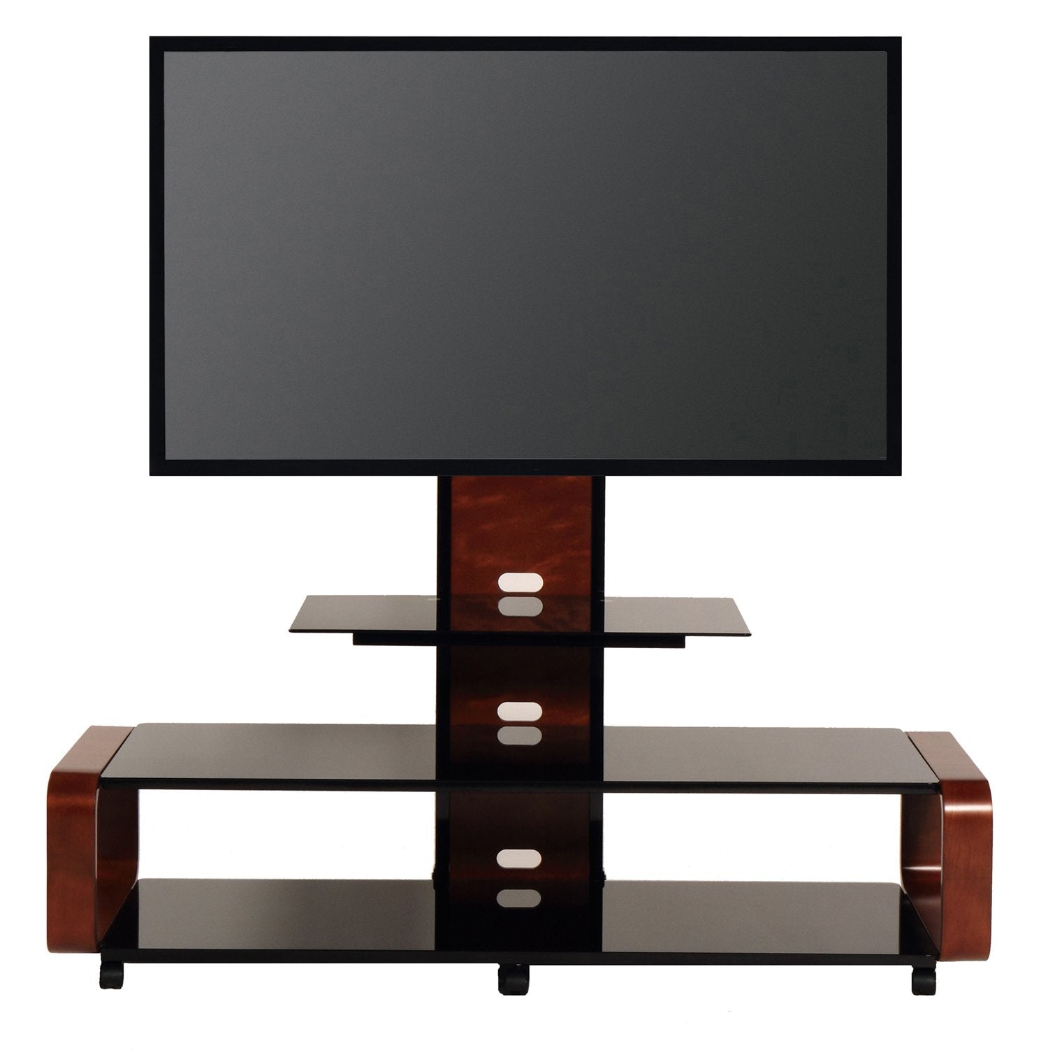 Transdeco Tv Stand For 35-85 Tv , Dark Oak/Black