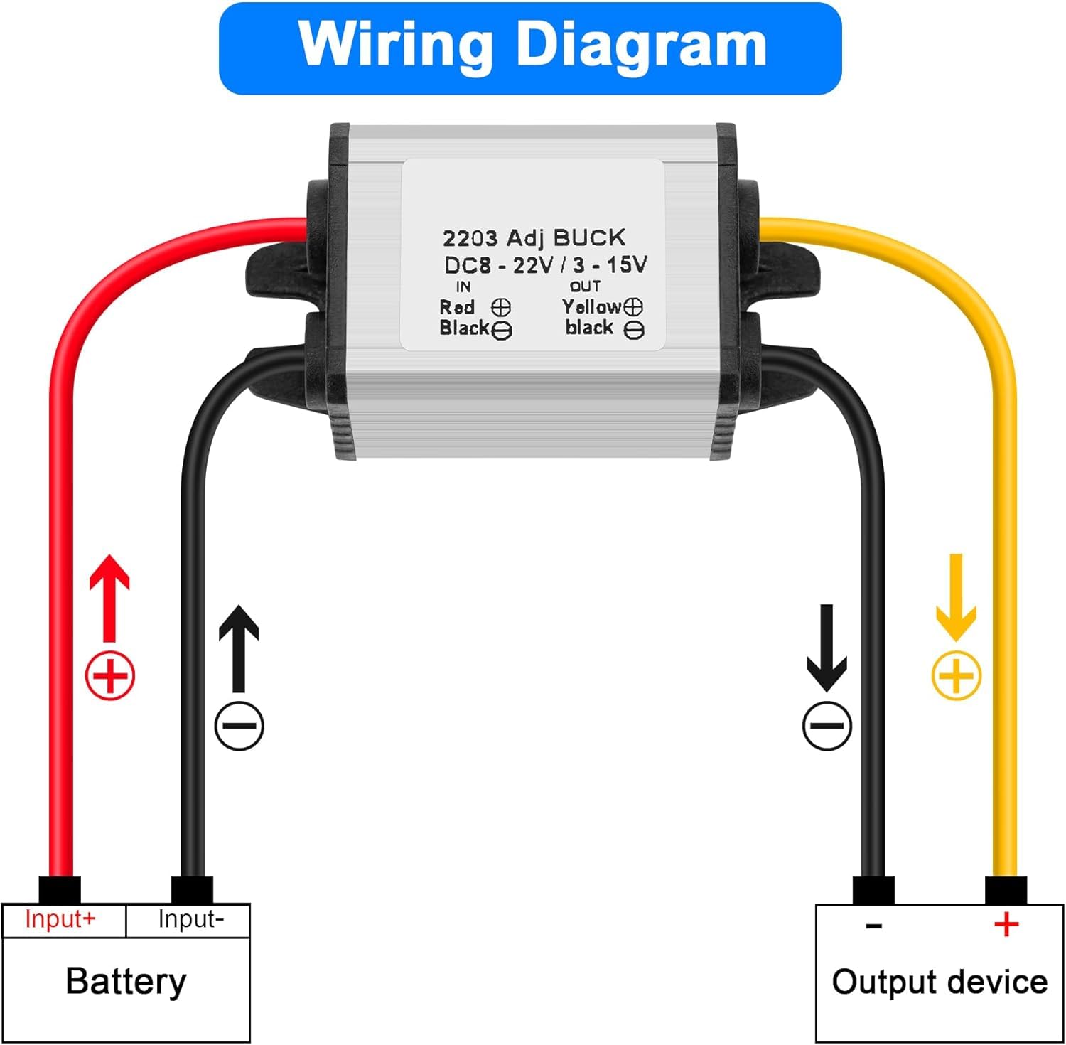 Dc 8 22V To Dc 3 15V Buck Converter, Dc 18V 20V To Dc 12V 3A Step Down Converter Waterproof Voltage Regulator Power Supply Buck