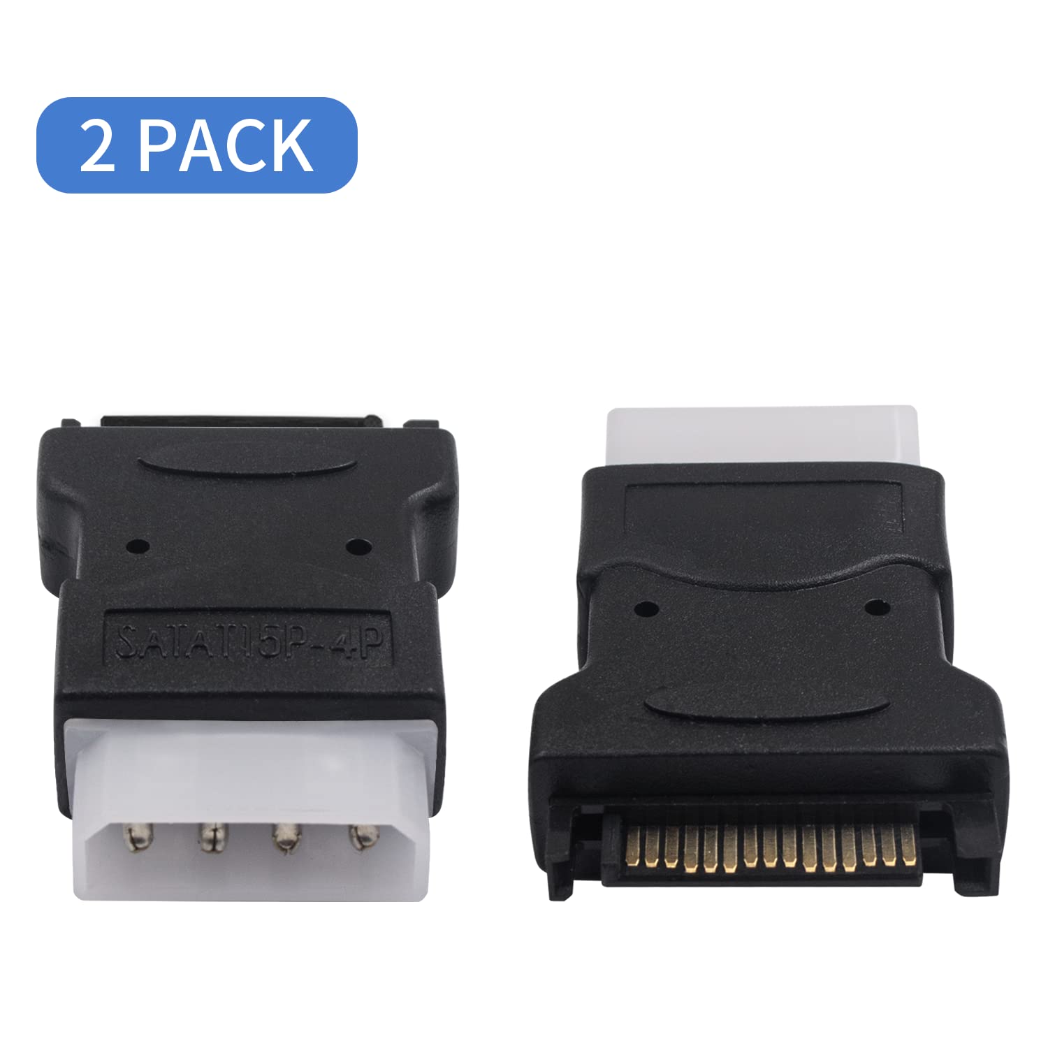 Duttek Sata Male To Molex Male Adapter, Sata To Lp4, Molex To Sata Power Adapter,15Pin Sata Male To 4 Pin Ide Male Adapter Conne