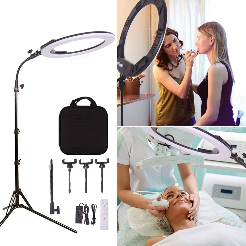 38W 18 Inch Bi Color Dimmable Led Ring Light Beauty Light Kit With Tripod, Wireless Remote Control,Soft Tube,3200 5600K For Came