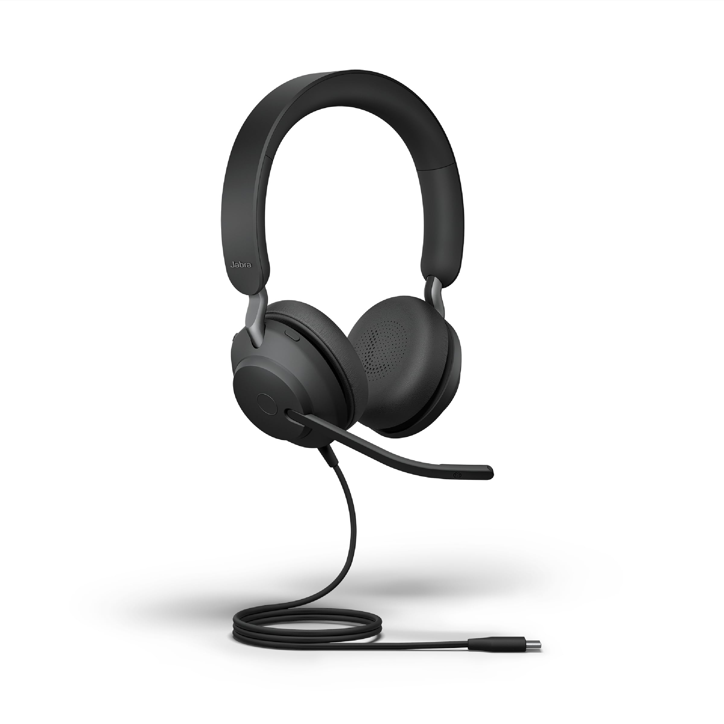 Jabra Evolve2 40 Se Wired Stereo Noise Cancelling Headset   Features 3 Mic Call Technology And Usb C Cable   Works With All Lead