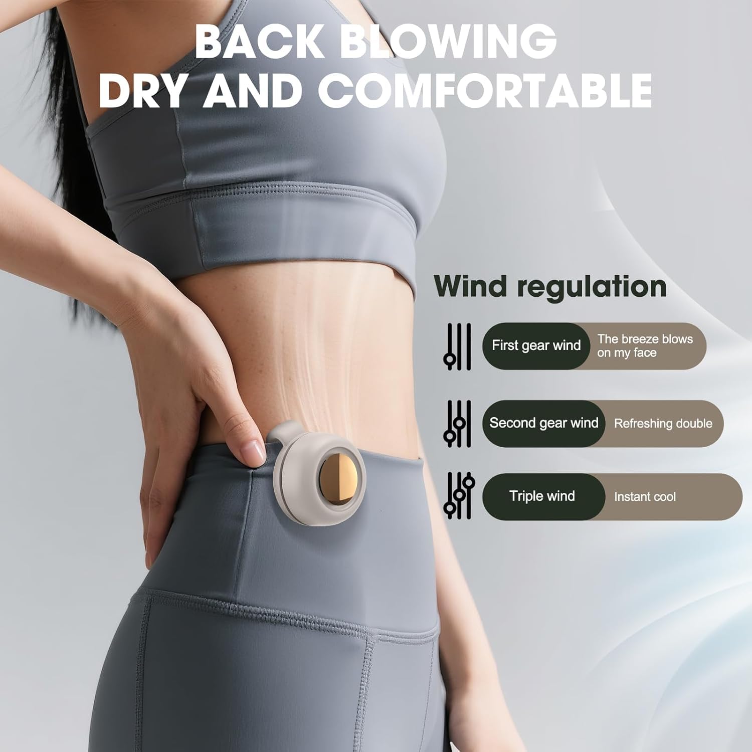 Gaukomzs Portable Silent Mini Bladeless Fan Clip On,3-Speed Clip-On Fan For Shirt And Waist, White