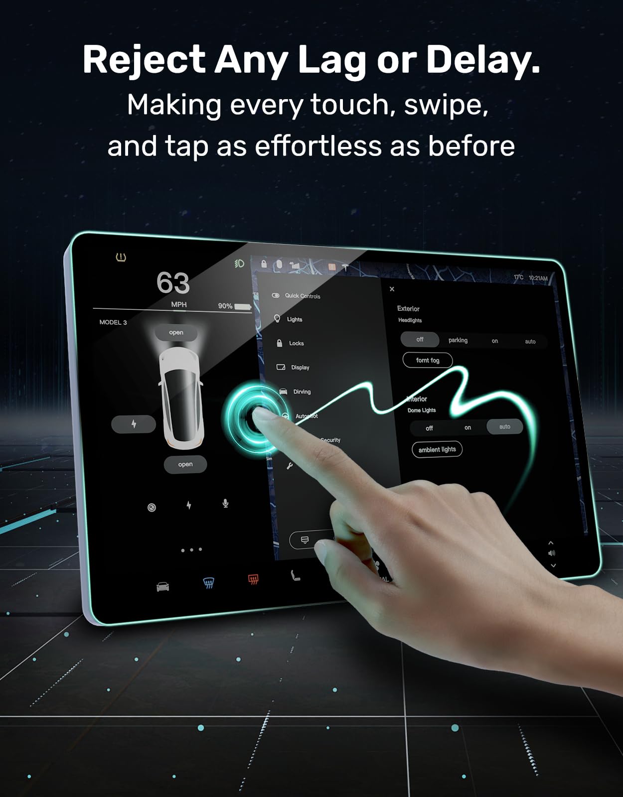 Upgraded 2024 Tesla Model Y/3 Screen Protector Accessories [No Fingerprints & Glare] [Easy Install] 9H Matte Tempered Glass Desi