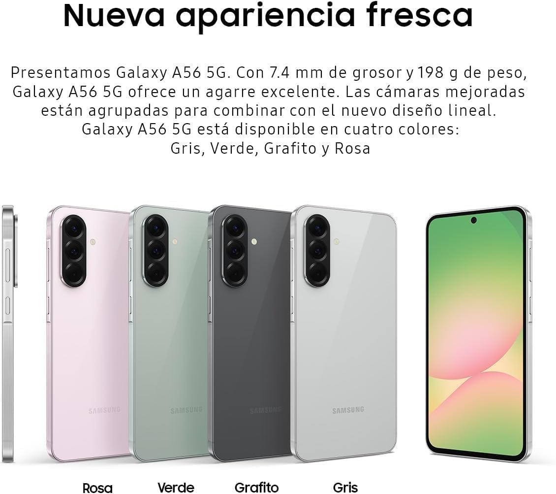 Samsung Galaxy A56 5G 2025 | 256Gb, 12Gb, Dual Sim | 6.7 120Hz Amoled, Ip67 Water Resistant, Android 15 | International Model Fa