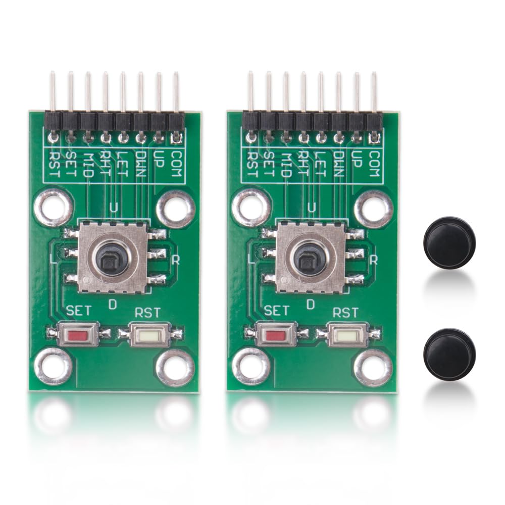 Koobook 2Pcs 5 Channel Five Direction Navigation Button Module 5D Rocker Joystick Independent Keyboard For Arduino Mcu