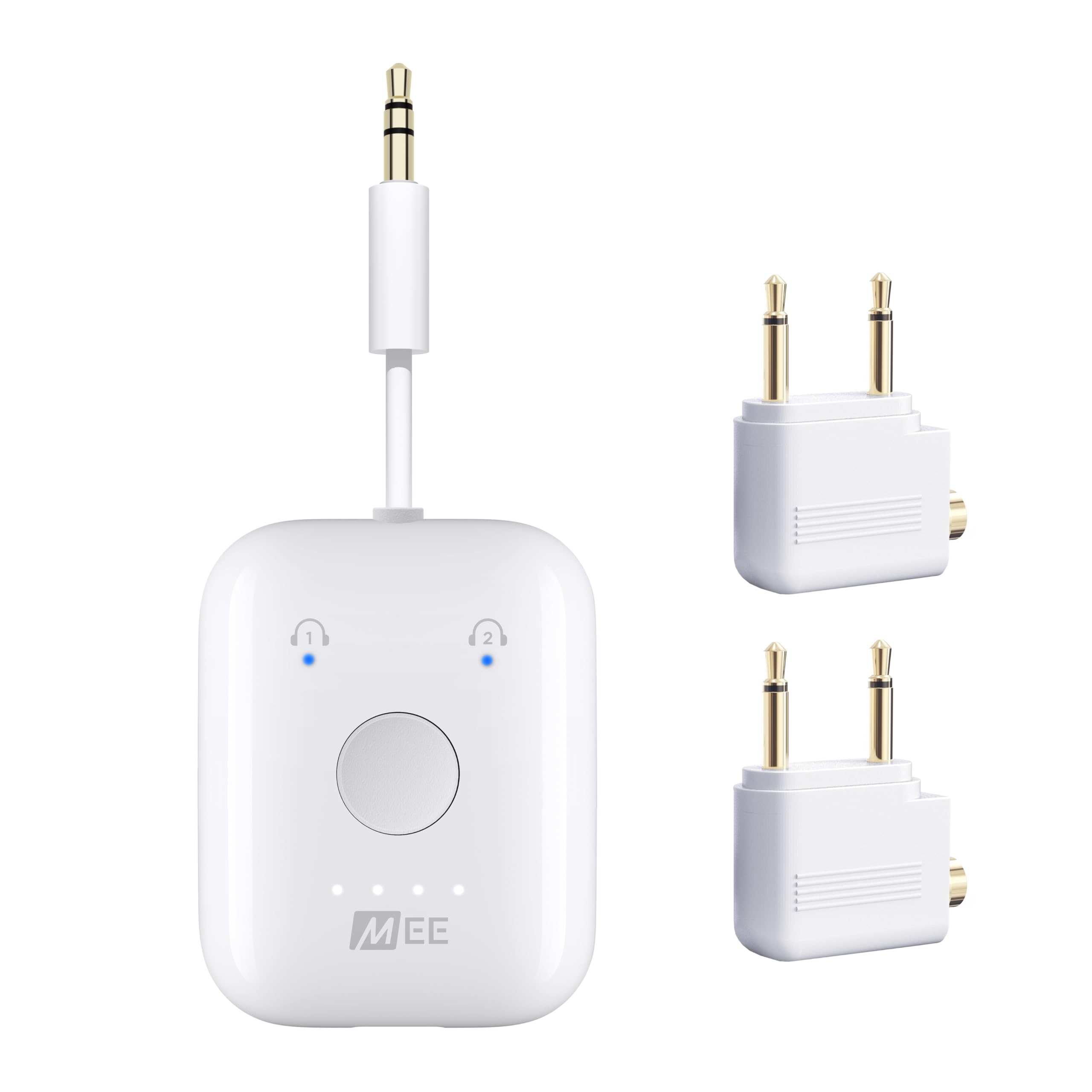 MEE audio Connect Air inFlight Bluetooth Wireless Audio Transmitter with 2Pack Airplane Adapter, for up to 2 AirPods/Other Hea