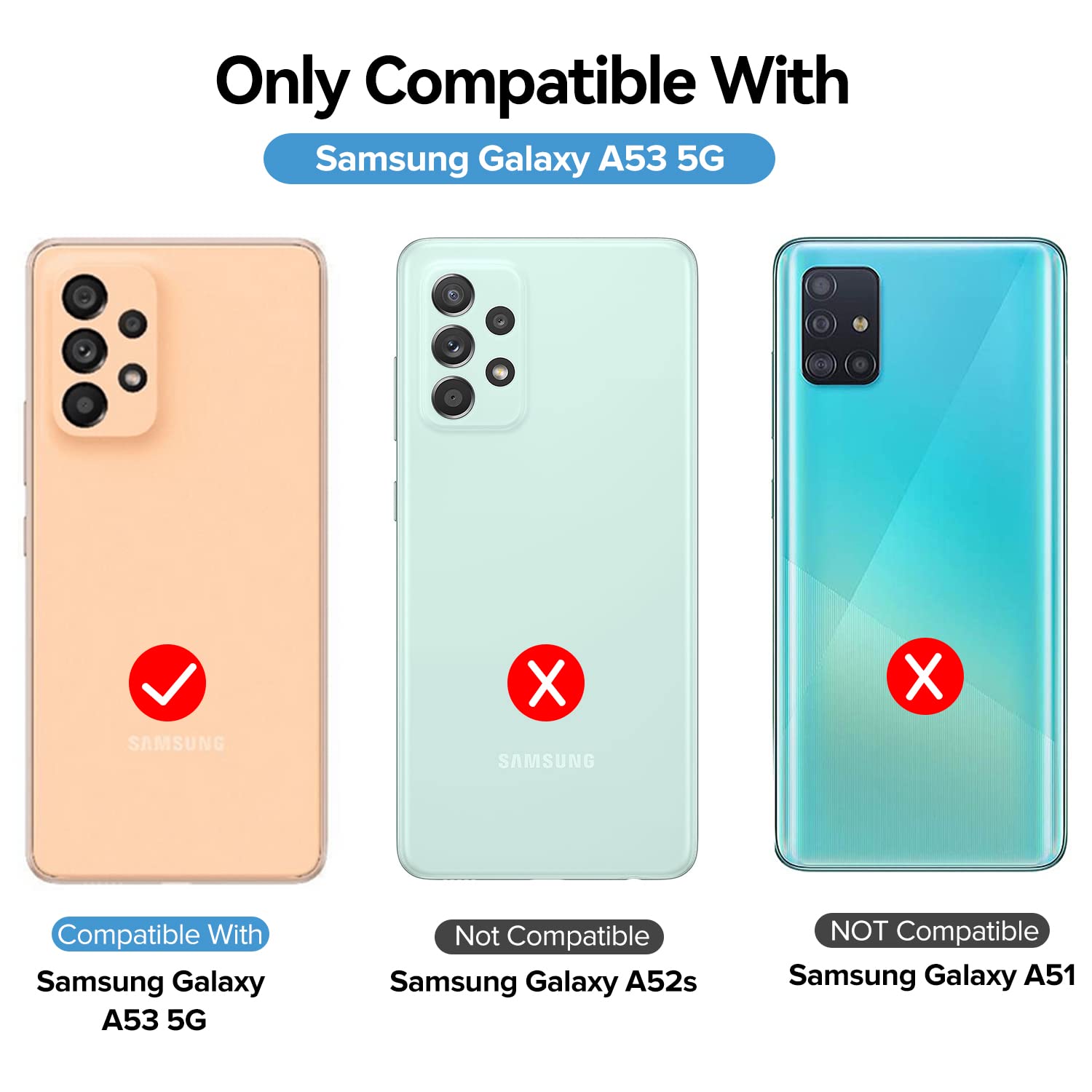 Ivoler [4+2 Pack] Screen Protector For Samsung Galaxy A53 5G 6.5'' 2022 [4 Pack] With [2 Pack] Camera Lens Protector Tempered Gl