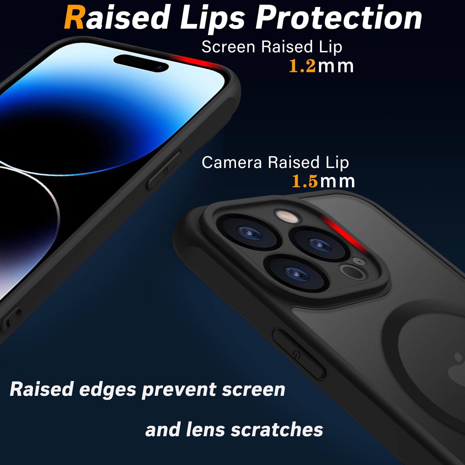 Pinlisheng Magnetic For Iphone 14 Pro Case,Compatible With Magsafe,Military Grade Drop Tested, Shockproof Matte Translucent Hard