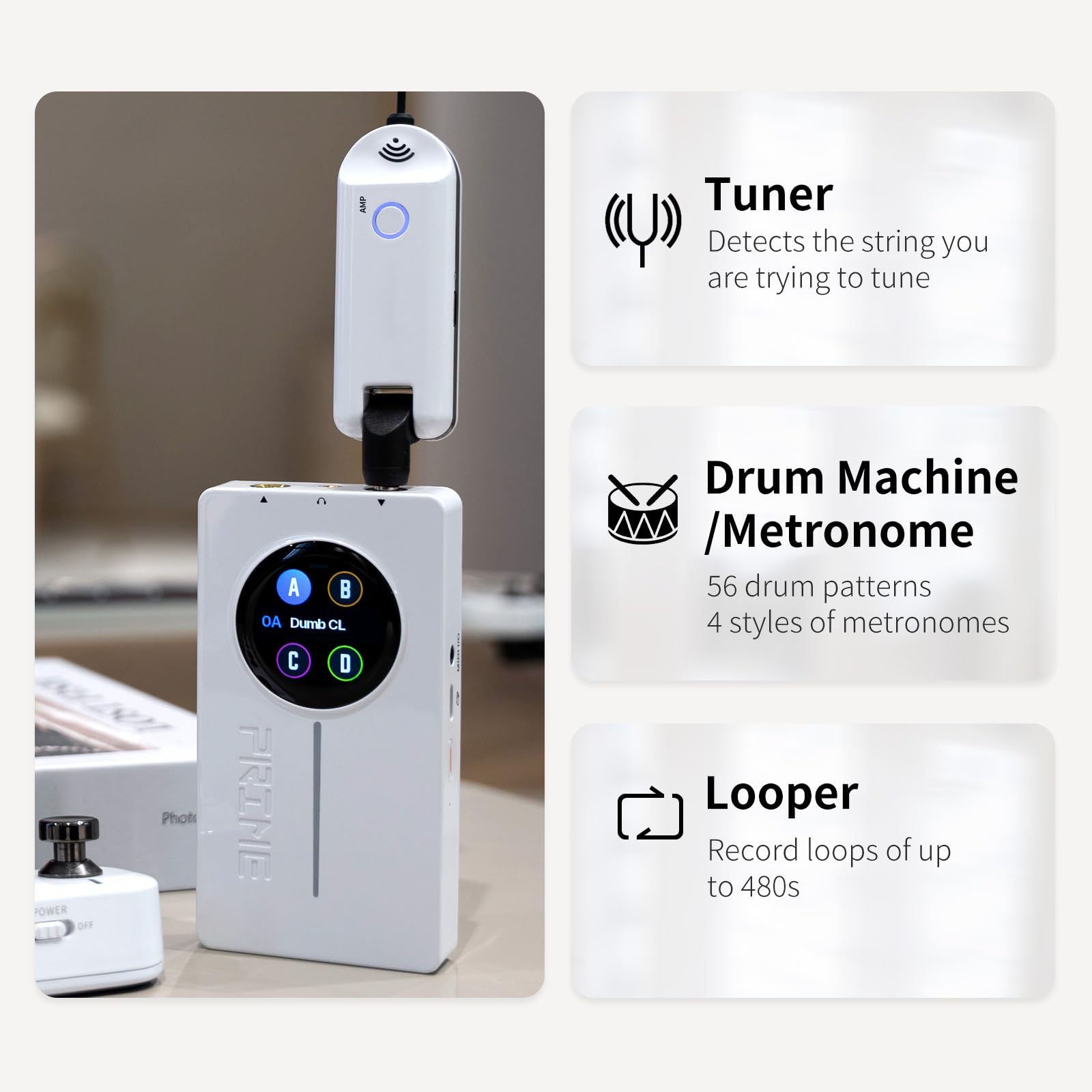 Mooer P2 Multi Effects Pedal Processor, Electric Guitar Bass Guitar Pedals With Amp Midi Looper Drum Machine Touch Screen For Performance Practice Live Streaming