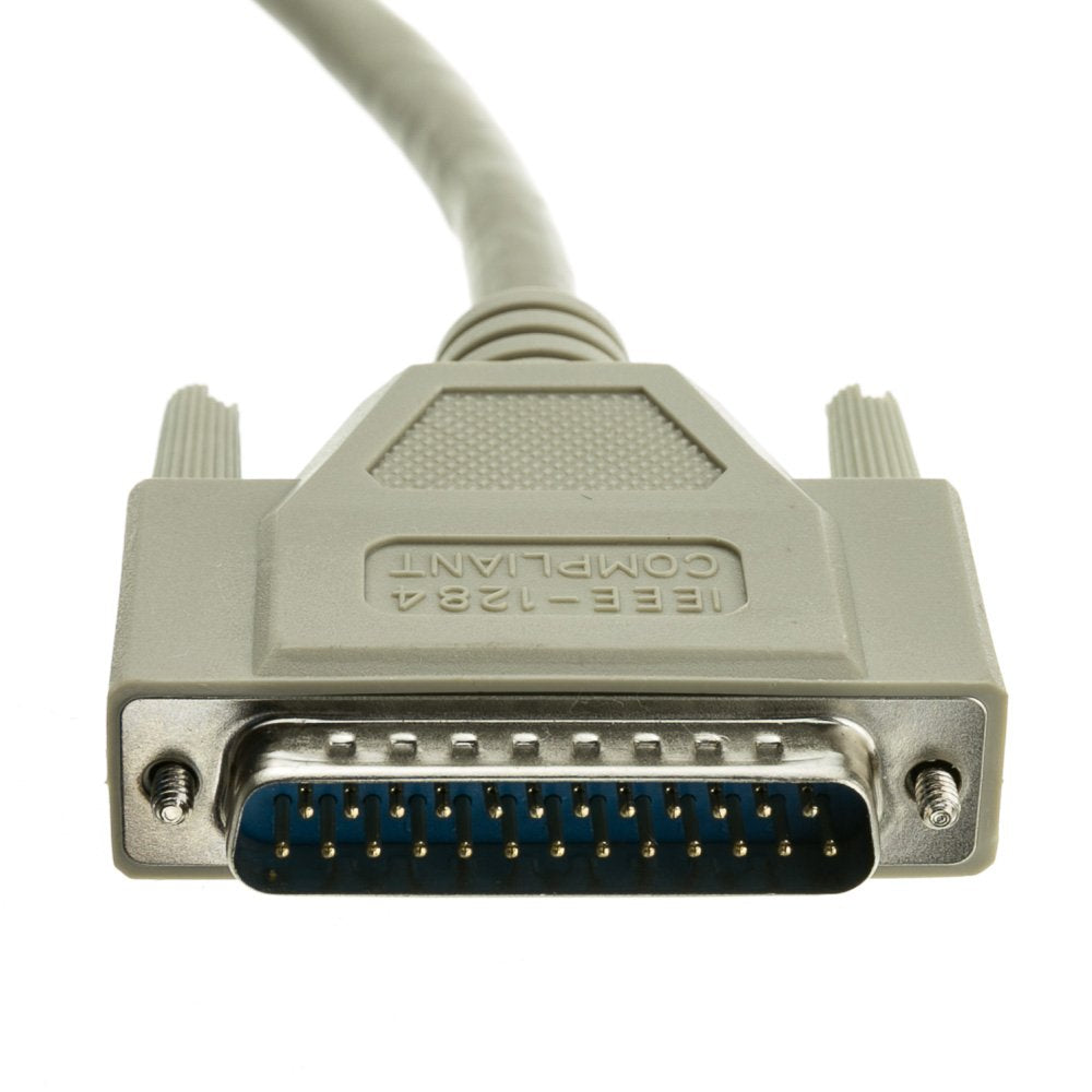 Cablewholesale Bidirectional Printer Cable, Db25 Male To Db25 Male, 18 Twisted Pairs, A/A Type, Beige, 15 Feet, Db25 Printer Cab