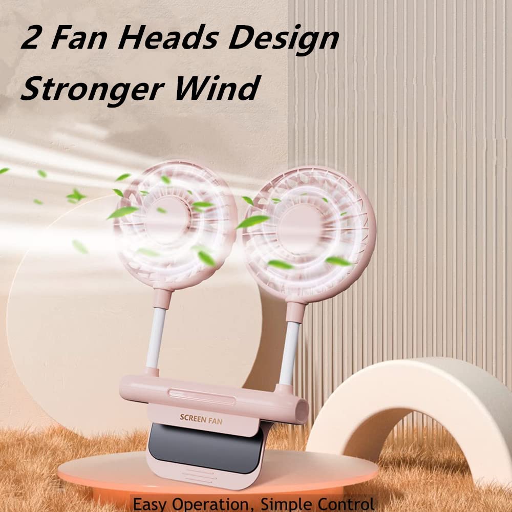Monitor Fan, Thrrly Desktop Fan With 2 Fan Heads, 3 Speeds 360 Rotatable Office Desk Fan Usb Powered Cooling Fan With Sturdy Adj