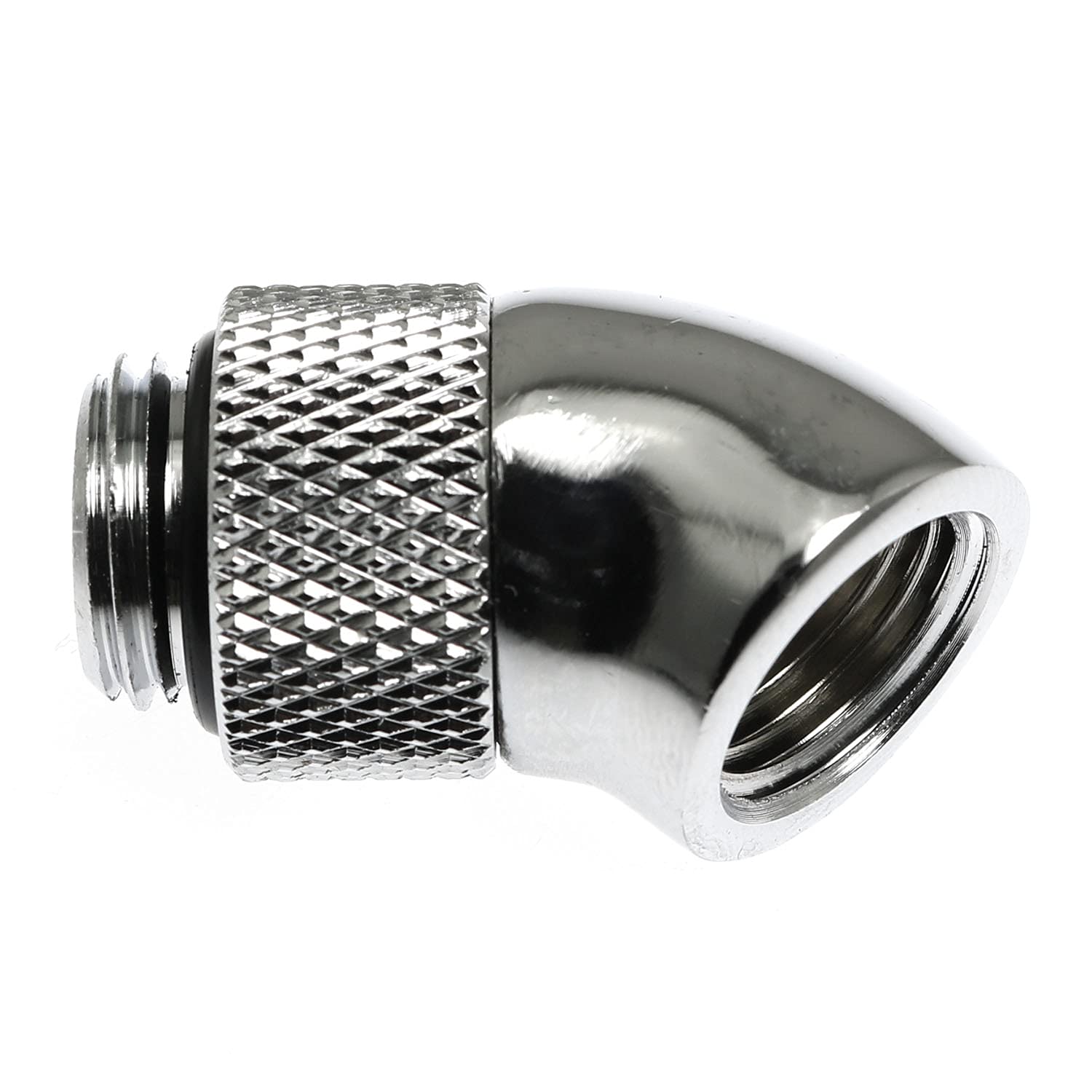 Rlecs 45 Degree Angled Elbow 2Pcs G1/4'' 45 Degree Silver Male To Female Water Cooling Rotary Adapter Connector Rotary Extender