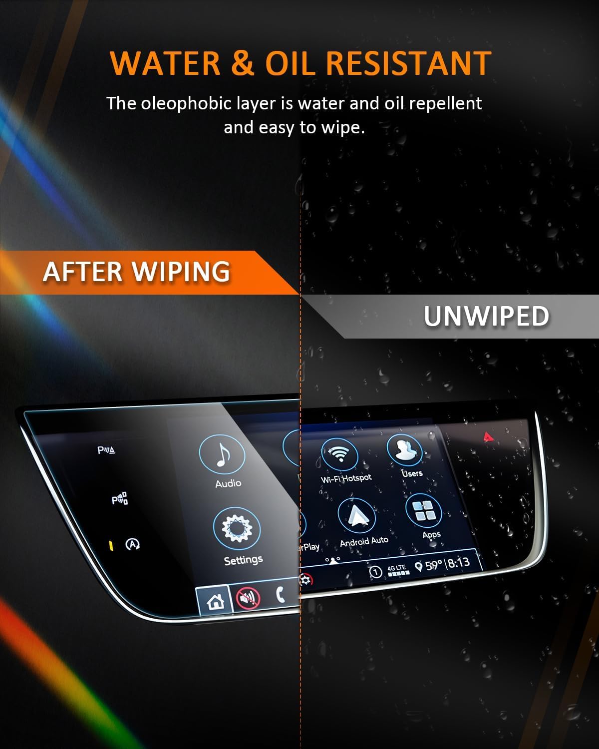 Cdefg 2 Pack Tempered Glass For Cadillac Xt5 Xt6 Screen Protector Touchscreen Cover For Cadillac Xt5 Xt6 Accessories 2017 2018 2019 2020 2021 2022 2023 2024 2025 Luxury/Premium/Sport 8' Tempered Glass