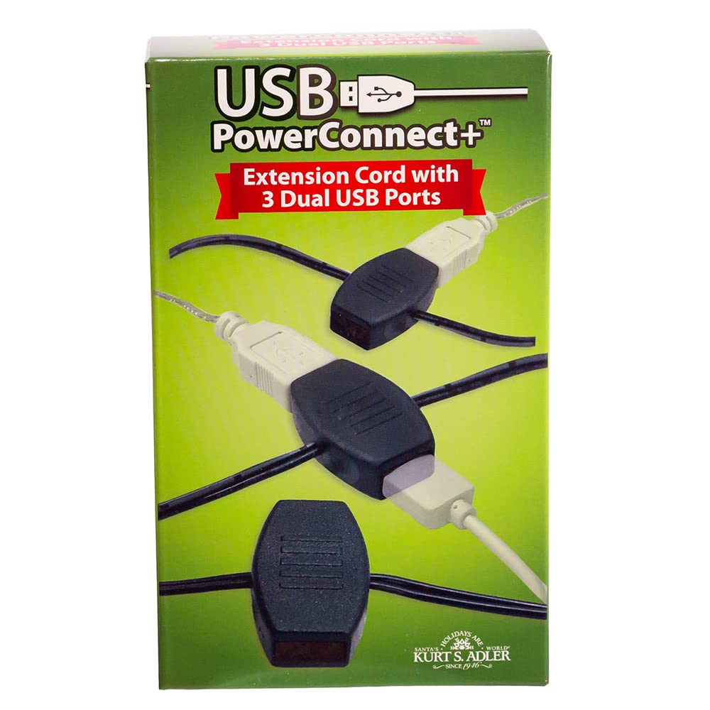 Kurt S. Adler 6 Foot Usb Extension Cord With 6 Power Outlets