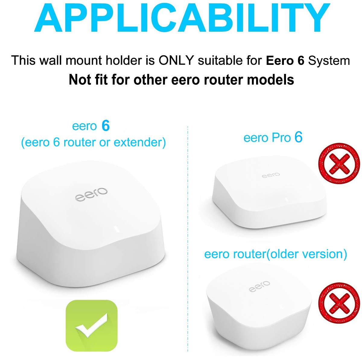 Outlet Wall Mount Only For Eero 6 & Eero 6+ Mesh Wi Fi System, No Messy Wires & Space Saving Outlet Mount Holder For Eero 6 Extender (1 Pack)