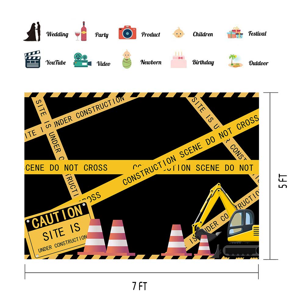 Construction Site Theme Backdrop For Construction Themed Birthday Party Meetsioy Dump Truck Digger Zone Boys Birthday Party Cons