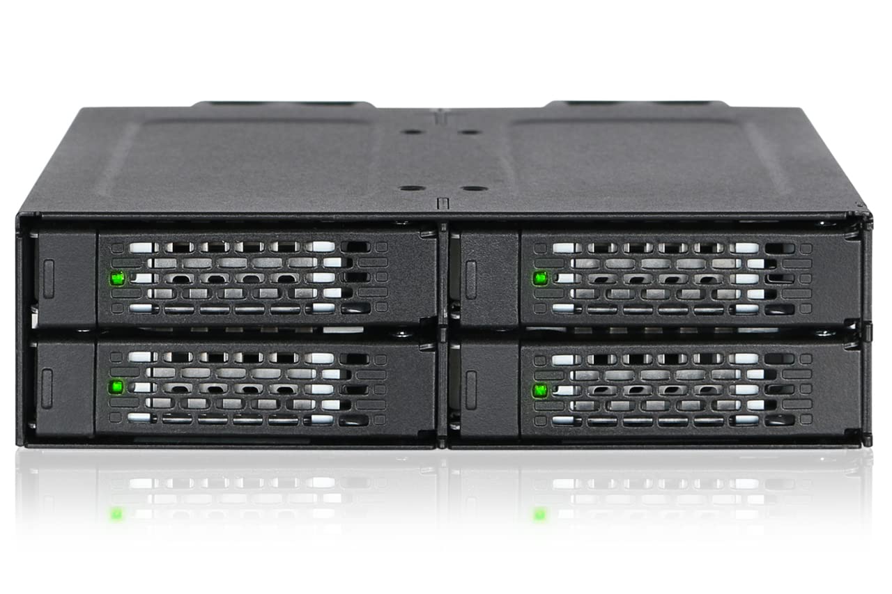 ICY DOCK ToughArmor MB699VP-B V3-4X U.2 NVMe PCIe 4.0 SSD to SFF-8612 OCuLink (According to SFF-9402 Rev 1.1) Removable Frame Me