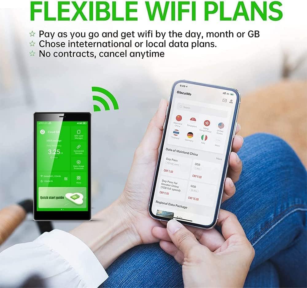 Glocalme G4 Pro 4G Lte Mobile Hotspot Device With 10Gb Us/Ca/Mx Data 30 Days, Portable Wifi Hotspot For Travel, 5    Touch Scree