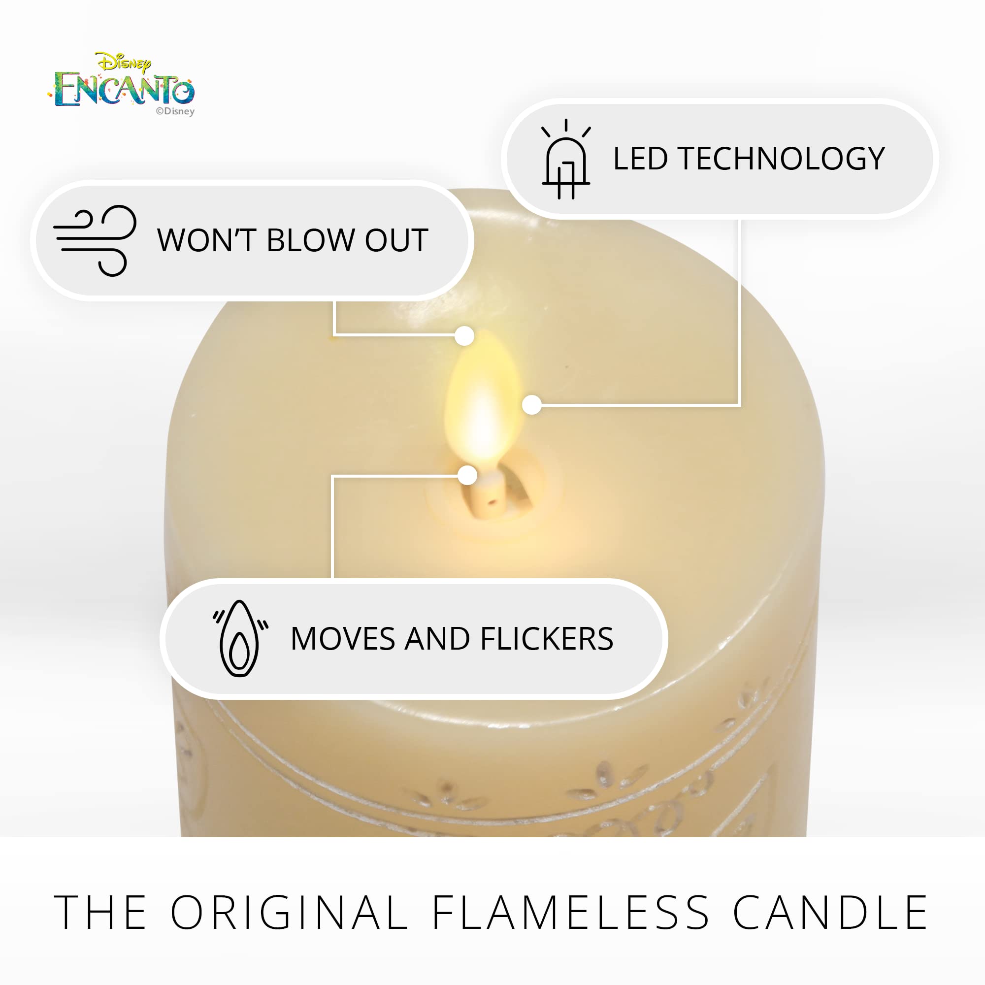 Luminara Officially Licensed Disney Encanto 12 Color Changing Flameless Candle With 18 Button Remote Butterfly Design On Real Wa