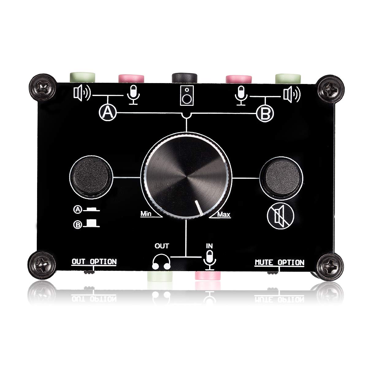 Nobsound Little Bear Mc1023 2 Way Audio Microphone Headset Speaker Mic Switcher Headphone Switch Hub Volume Control Controller S