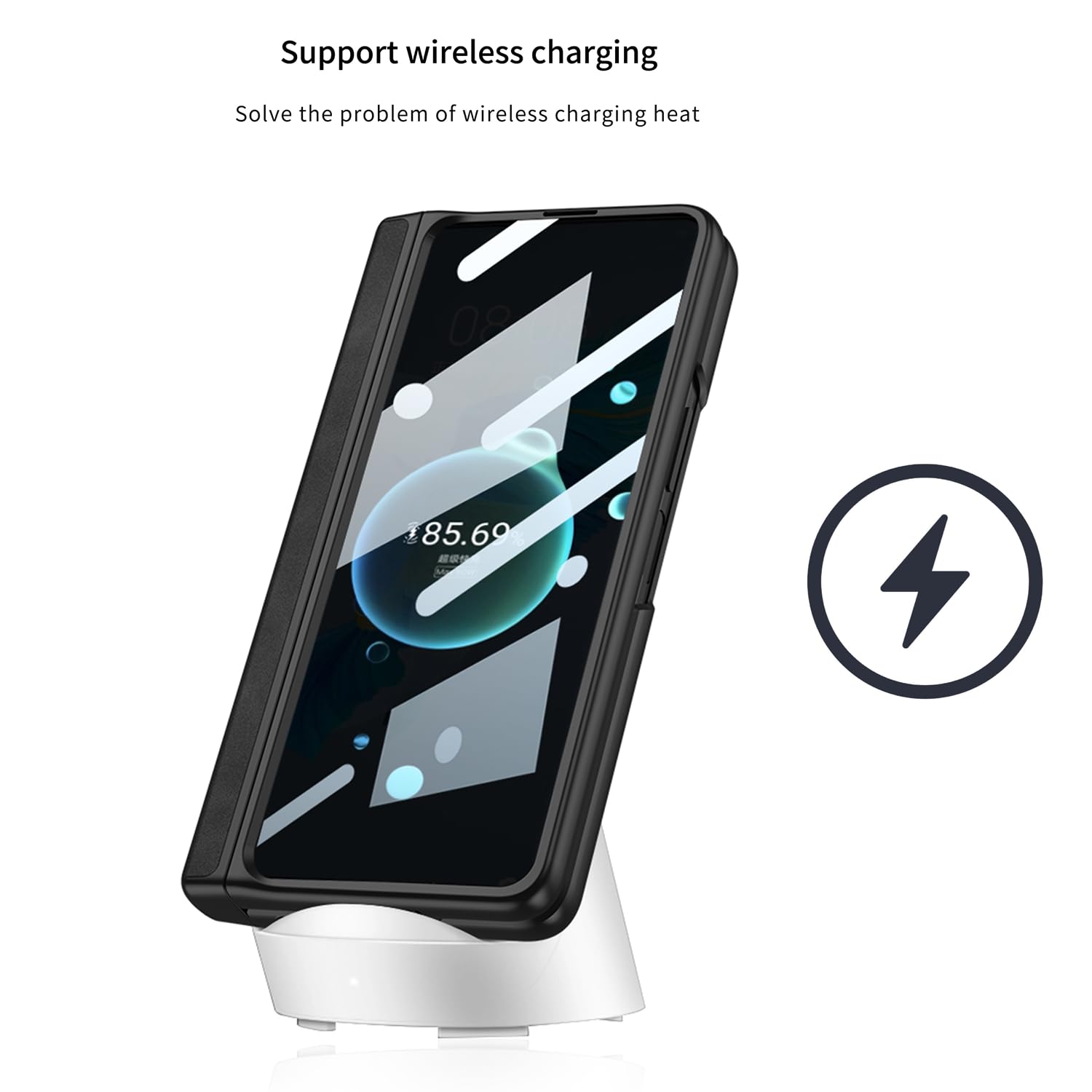 Ximand For Samsung Galaxy Z Fold 5 Case With Magnetic Hinge Protection & Built In Front Screen And Kicstand,Hidden S Pen Slot An