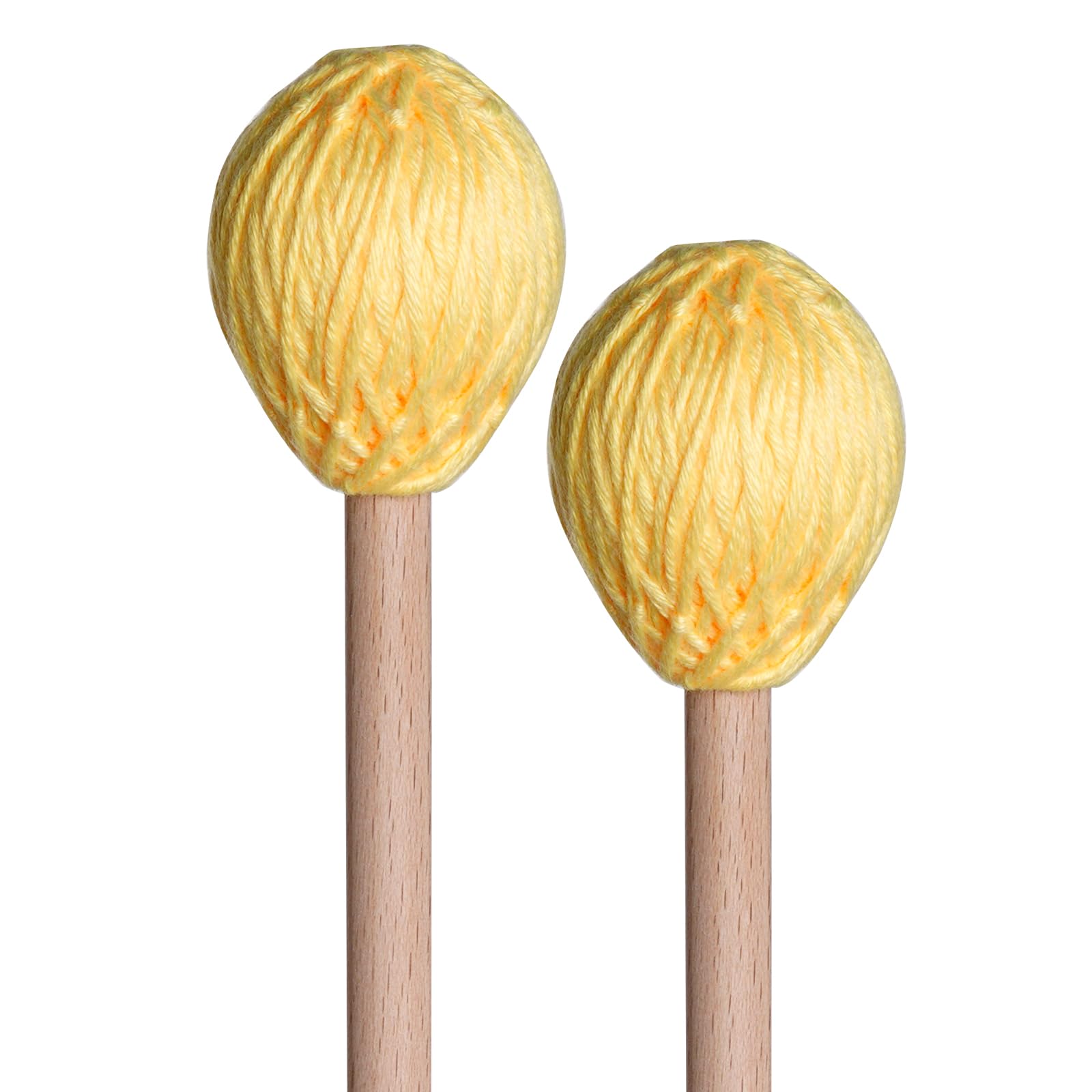 Yolyoo Medium Hard Yarn Head Keyboard Marimba Mallets With Maple Handles,Pack Of 2 Blue (Yellow)
