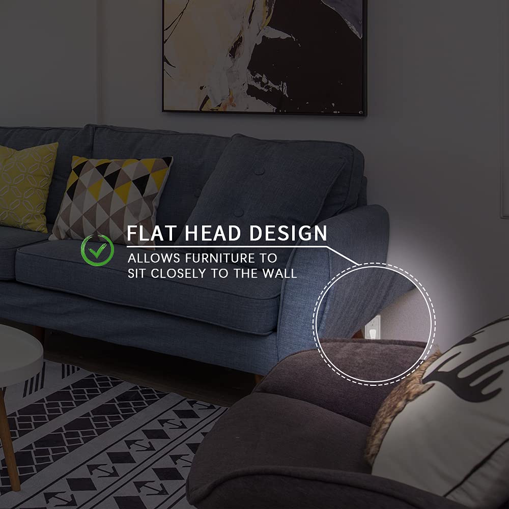 Ep 3 Ft 3 Outlet Extension Cord With Flat Plug, 3 Prong Grounded, 16/3 Spt 3 Power Cable For Indoor Use, White, 2 Pack