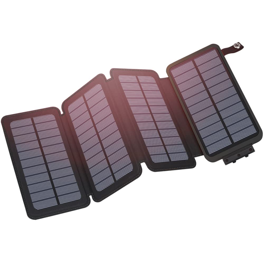Hiluckey Solar Charger Power Bank 25000Mah Usb C Fast Charging Portable Phone Charger With 4 Solar Panels & 3 Usb Outputs For Ip
