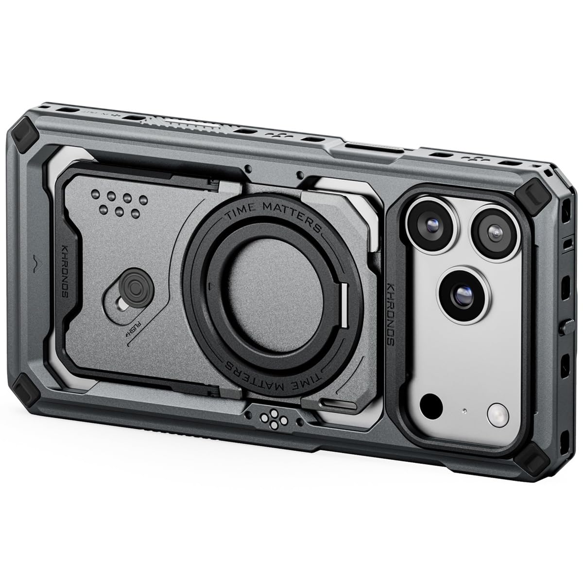 Tilta Khronos Case Compatible with iPhone 17 Pro Max - Space Gray | Snap in Design | Locking Clamp for Secure Mounting | Passthr