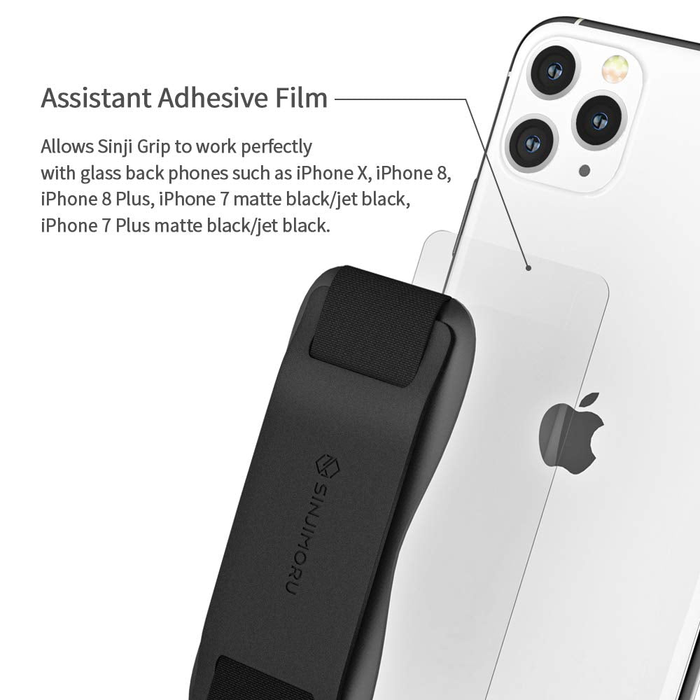 Sinjimoru Phone Grip With Silicone Band - Comfortable One-Hand Holder & Kickstand For Smartphones, Tablets, And Ereaders For Iph