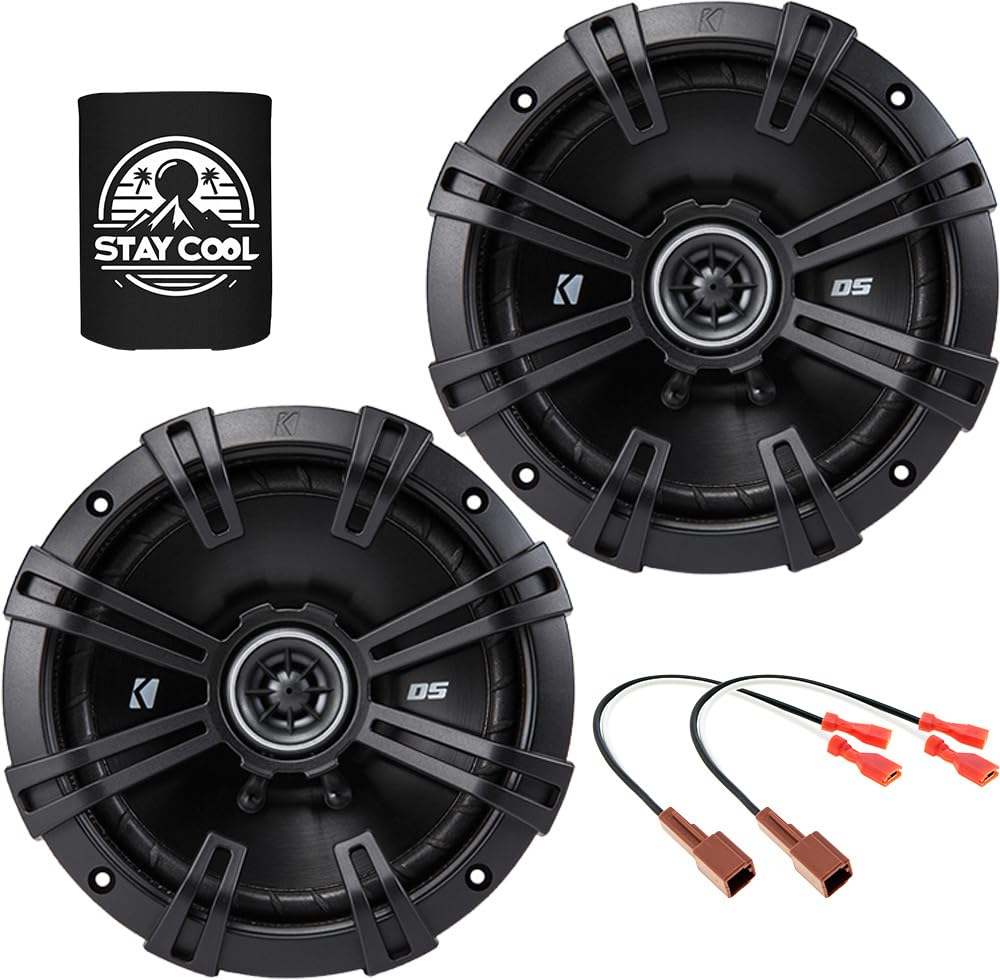 KICKER Front Door 6.5 Speakers Kit for Nissan Frontier 1998-2004 Upgrade Kit - Pair of DS Series 6 1/2 Inch Coaxial Speakers wit