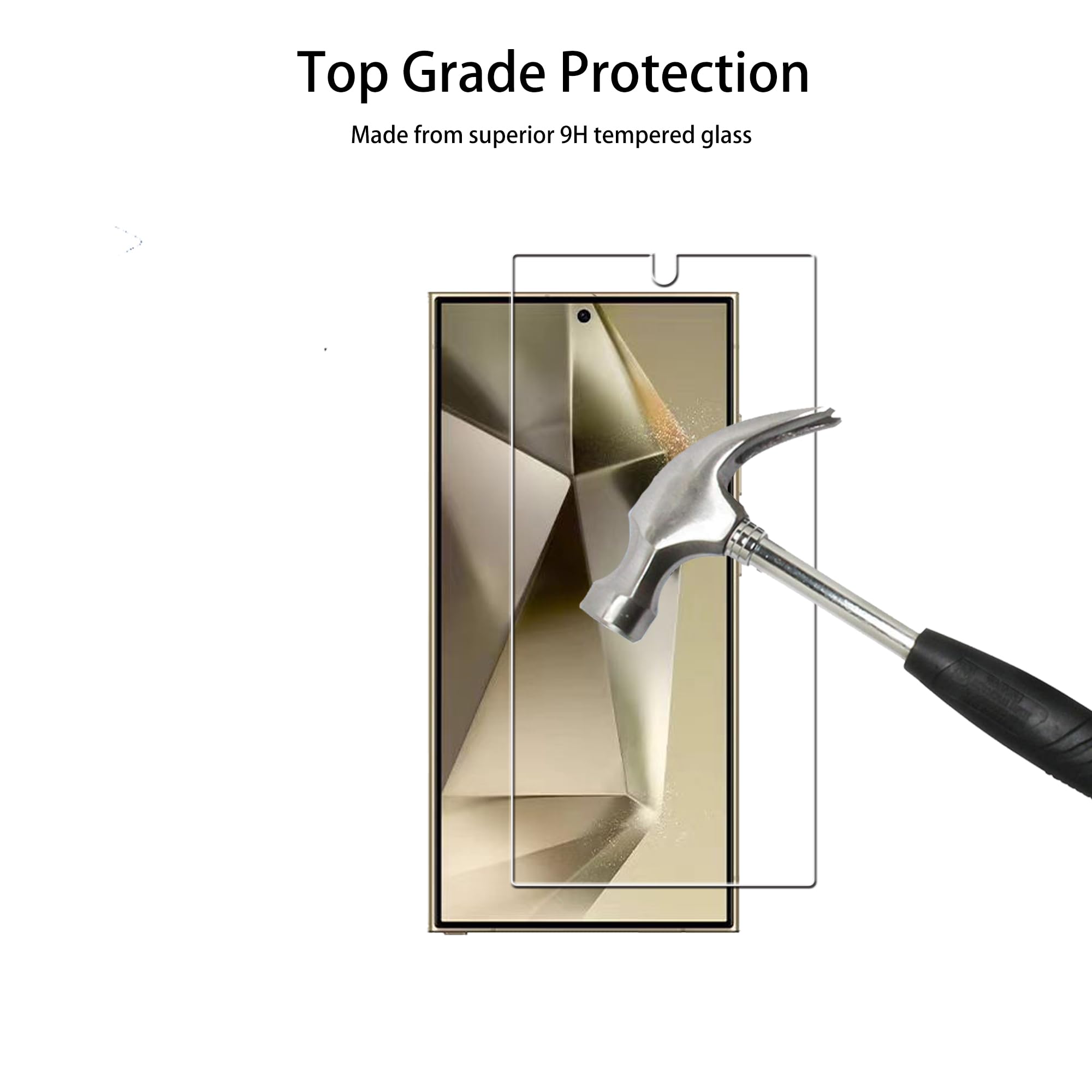 Hkkais Screen Protector For Samsung Galaxy S24 Ultra 5G Tempered Glass 2 Pack Camera Lens Protector Film With Easy Alignment Too