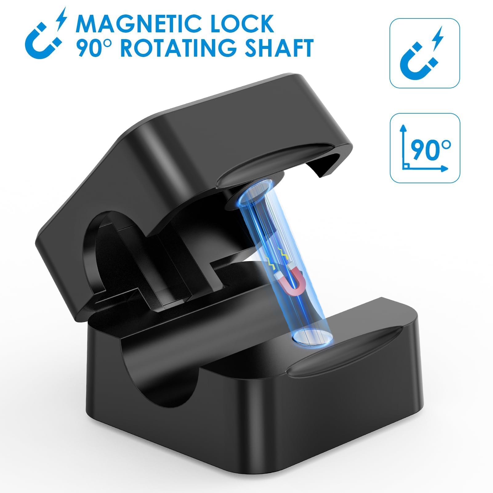 6 Pack Magnetic Cable Clips, Flycoco Cell Phone Cord Holder For Nightstand, [Smooth Adjustable] Charger Cord Holder For Home Off