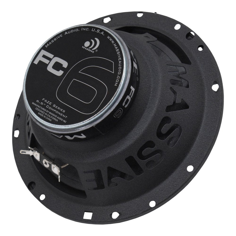 Massive Audio Fc6 6 Inch / 6.5 Inch 150W / 300 Watts Max, 25Mm Silk Dome Tweeter, 4 Ohm, 12Db X Over, Component Car Speaker Syst