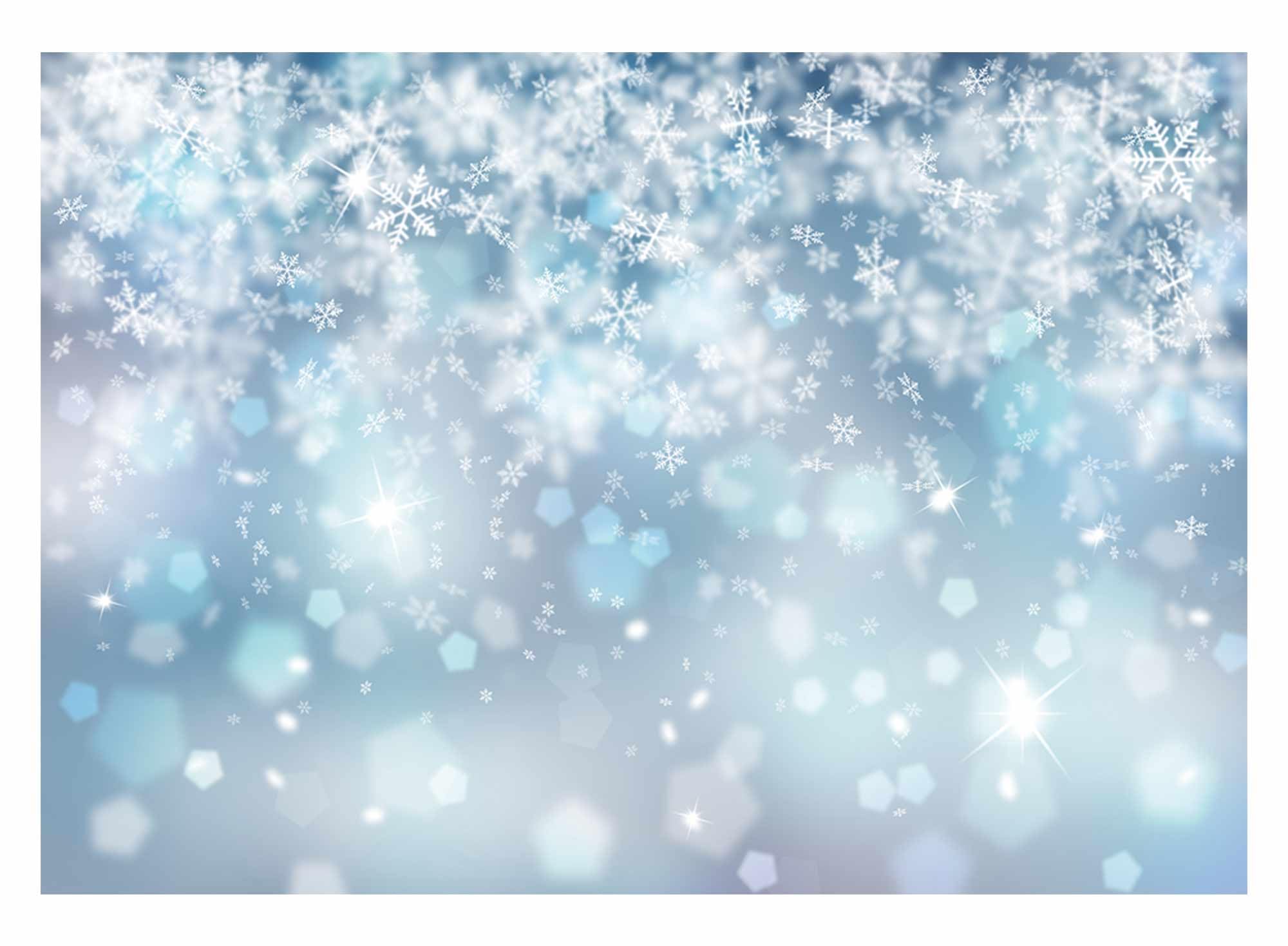Allenjoy 7x5ft Falling Snowflake Backdrop Winter Bokeh Ice Frozen Wonderland Photography Background for Kids Merry Christmas Hap