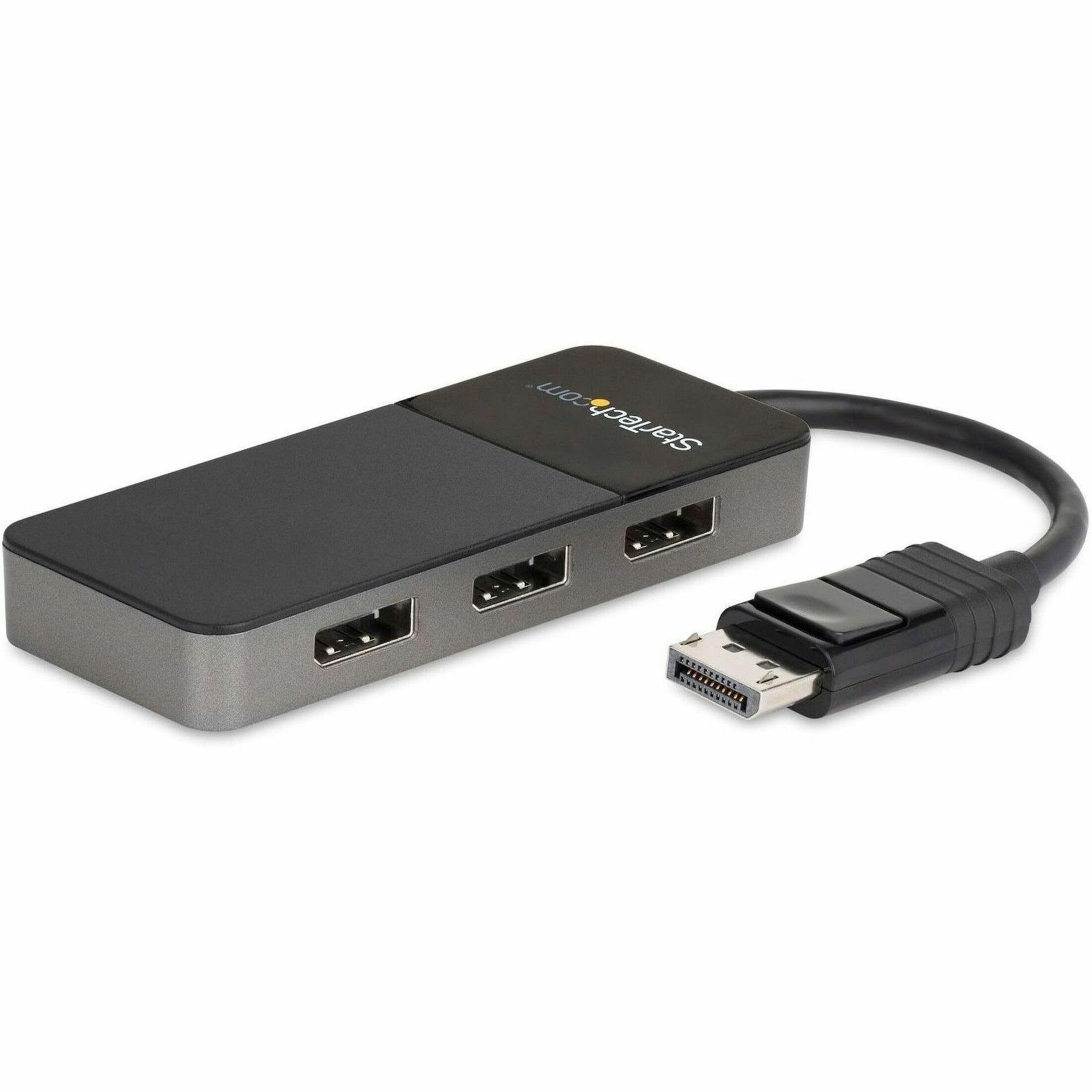 StarTech.com 3-Port DisplayPort 1.4 Splitter, DisplayPort to 3x DP Multi-Monitor Adapter, Triple 4K Computer MST Hub, USB Bus-Po