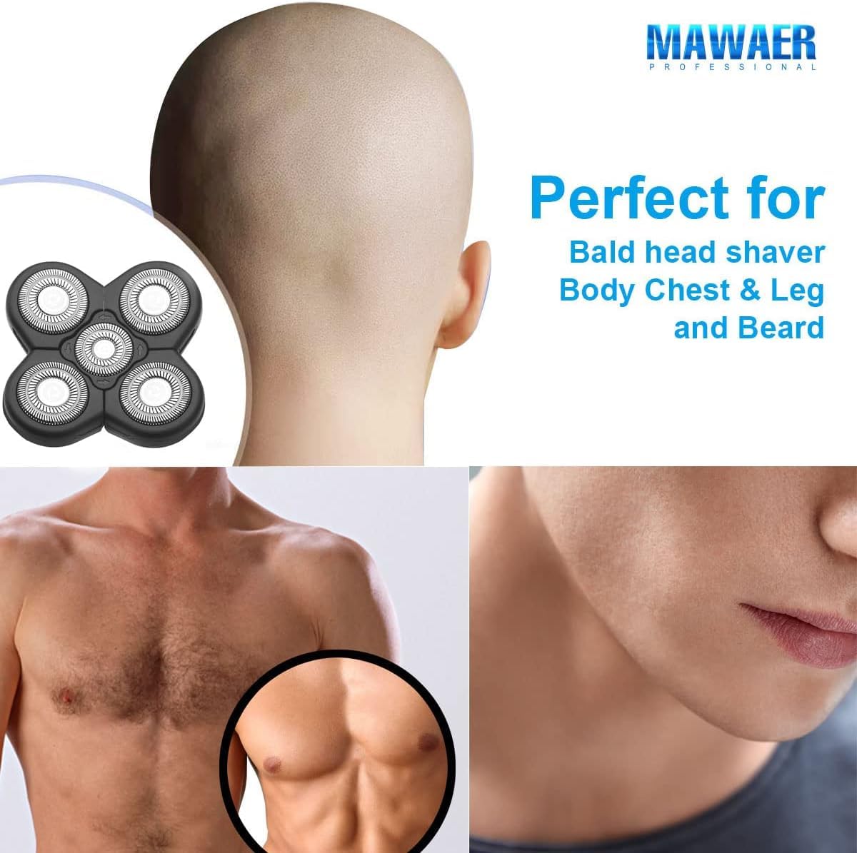 3Pcs Universal 5 Blades Compatible With Freedom Gold Shaver, Head Shaver Replacement Heads