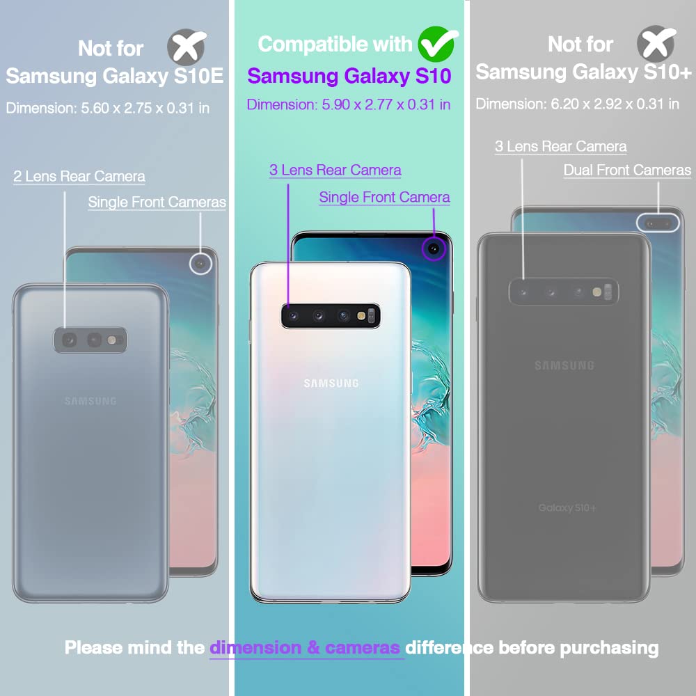Kiomy Clear Case For Samsung Galaxy S10 Airbag Corners Shockproof Bumper Protective Phone Cover, Hybrid Design Hard Pc Back With